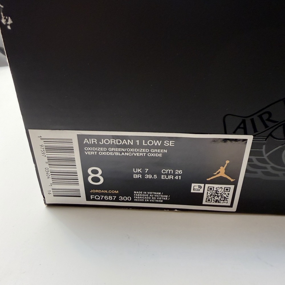 **NEW Nike Air Jordan 1 LOW SE Oxidized Green White FQ7687 300 Men's Sz 8 Shoes - Picture 10 of 10